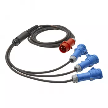 Sommer Cable Titanex stroomsplitkabel, CEE-stekker 16A 5-pol. naar 3x CEE-koppeling 16A 3-pol., H07RN-F 5 x 2,5 mm², MENNEKES, zwart, 5 m (GSH4-525H0500)