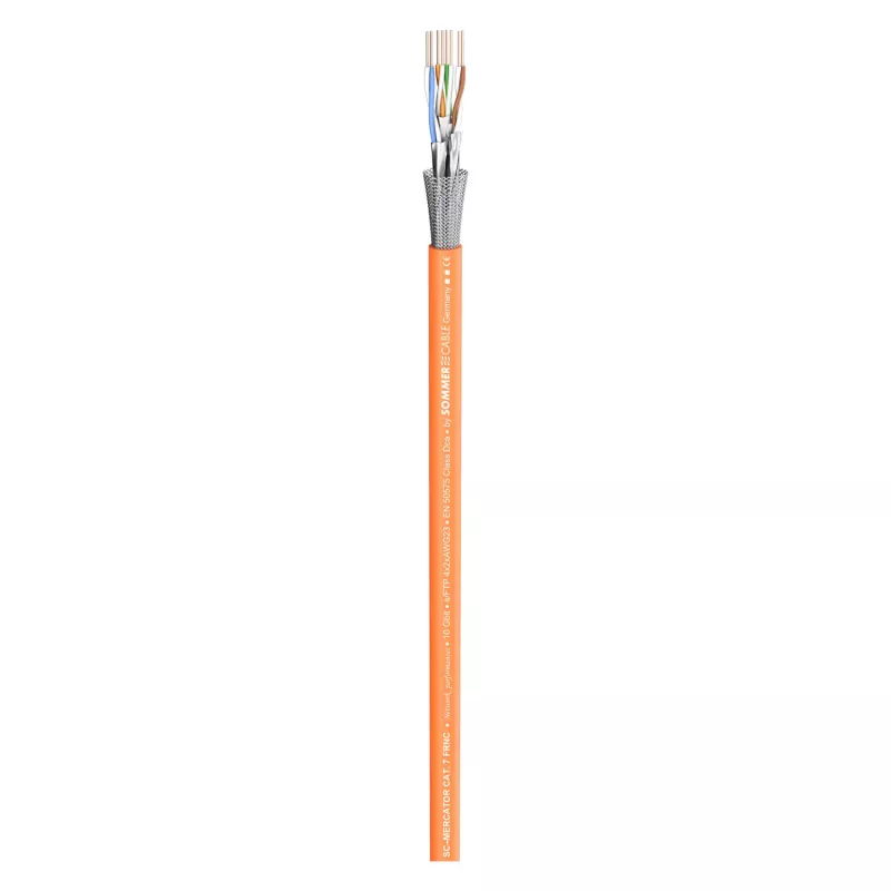 Sommer Cable SC-Mercator CAT.7 S/FTP netwerkinstallatiekabel 8x binnengeleider 4x2² FRNC - oranje