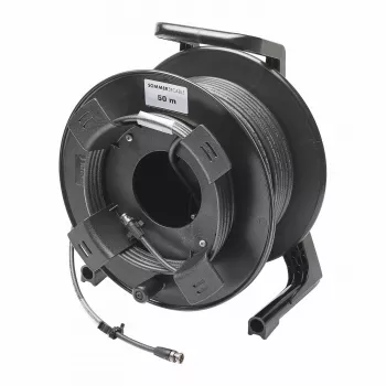 Sommer Cable SC-Vector PLUS 1.2/4.8 DZ videokabel op kabelhaspel, BNC-stekker naar BNC-stekker, NEUTRIK, zwart, 50 m (DZGXG5000-SW-SW)