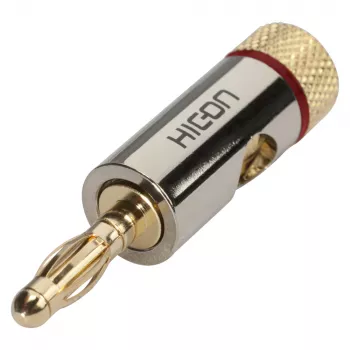 Sommer Cable HICON banaanstekker luidsprekerstekker met universeel klemschroefcontact, kabelmontage - rood