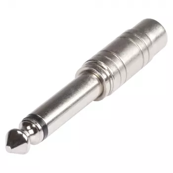 Sommer Cable HICON adapter, 6,3-mm-monojackstekker naar cinchbus, recht, verchroomd (HI-JM6CI-MF)