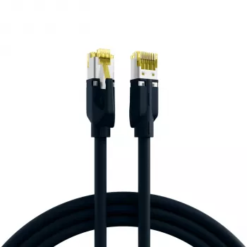 EFB Elektronik ECOLAN DRAKA UC900 Hirose TM31 patchkabel RJ-45 male naar RJ-45 male Cat.6A S/FTP LSZH, zwart, 15 m