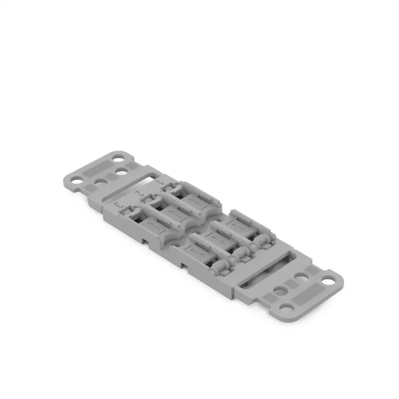 WAGO 221-2503 montageadapter met trekontlasting, 3-ader, lichtgrijs