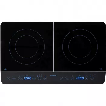 MEDION LIFE dubbele inductiekookplaat MD 15324 (zwart, 3500 watt, 2x Ø 20 cm)