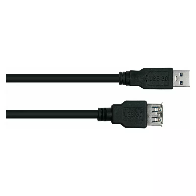 KABELMEISTER USB 3.0 verlengkabel, Type-A stekker naar bus, 0,5 m, zwart