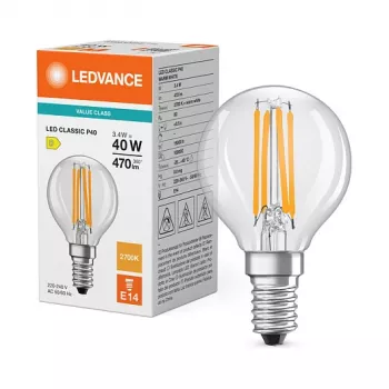 Osram LED Classic P 40 Filament 3.4W 827 helder E14 LED-lamp, mini globe
