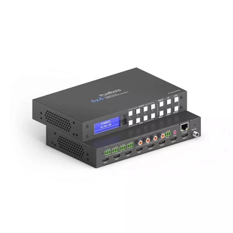 PureLink PureTools HDMI 2.0 Matrix 4x4 4K 60Hz 4:4:4 HDR10 en audio - KVM-switch - RS-232