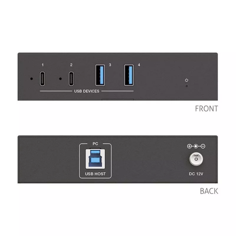 PureLink PT-Hub-010 USB 3.2 Gen 1 4-poorts industriële hub 2x USB-A 2x USB-C