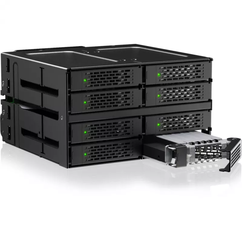 ICY DOCK ToughArmor MB508V5P-B 8-bay 2,5 inch U.2/U.3 NVMe SSD/HDD volledig metalen backplane-module