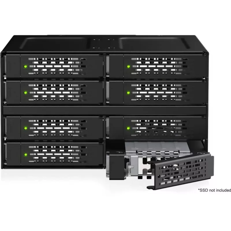 ICY DOCK ToughArmor MB508V5P-B 8-bay 2,5 inch U.2/U.3 NVMe SSD/HDD volledig metalen backplane-module