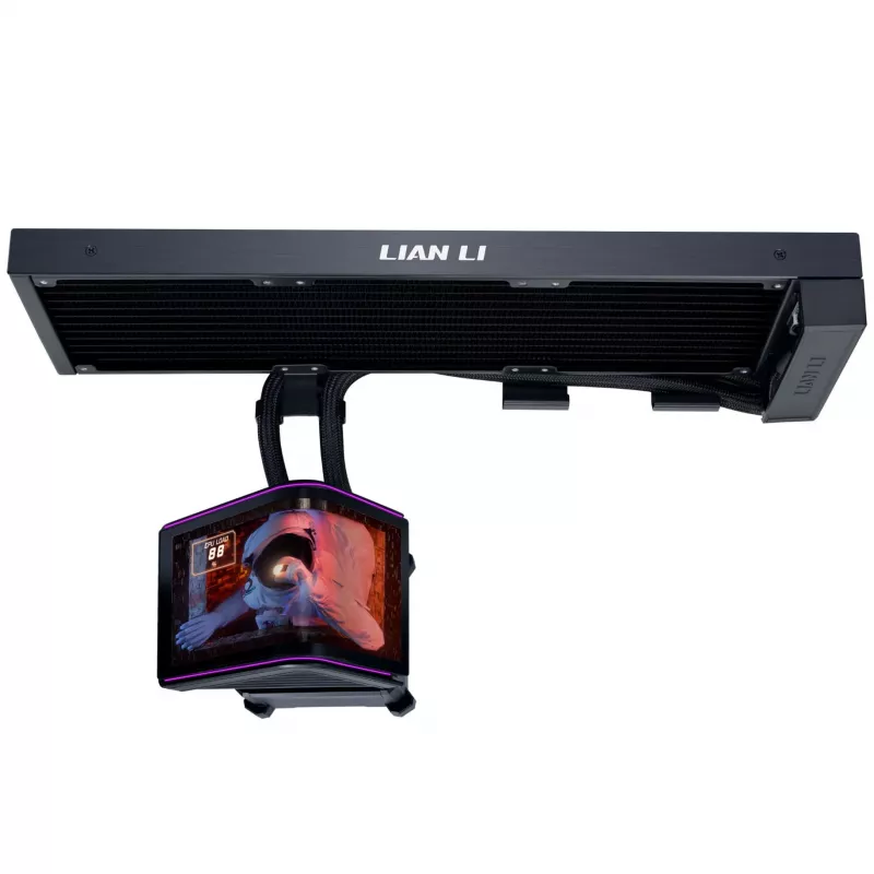 Lian Li HydroShift II OLED Curved 360 Fanless AiO liquid CPU cooler, 360 mm, OLED-display - zwart