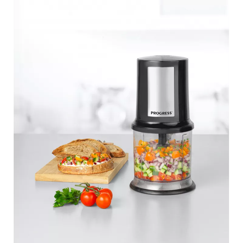 Progress EK5879PVDE foodchopper 500W 1,2L zwart/zilver