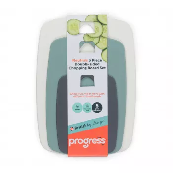 Progress BW13976G Neutrals 3-delige dubbelzijdige snijplankenset