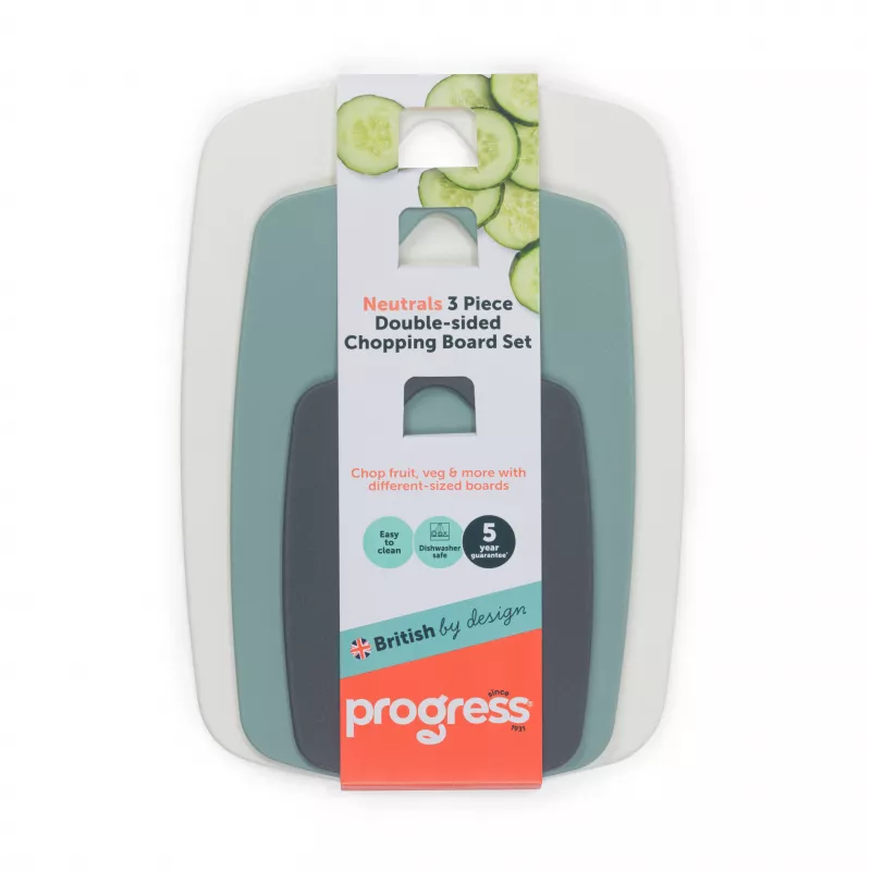 Progress BW13976G Neutrals 3-delige dubbelzijdige snijplankenset