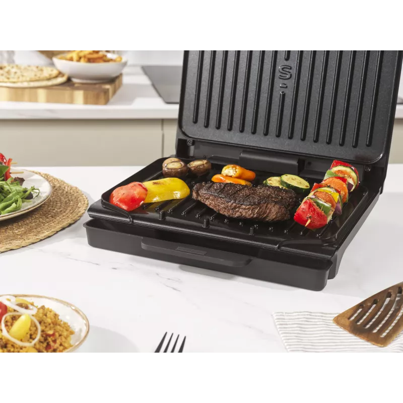 Salter EK6236VDE ActiGrill Everyday elektrische grill, 1000 W, antiaanbak, zwart/zilver