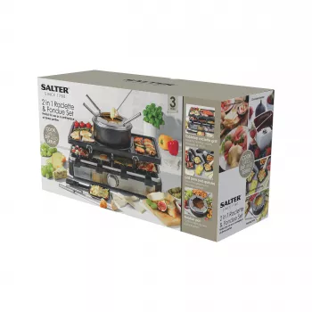 Salter EK4513VDE 2 in 1 raclette & fondueset