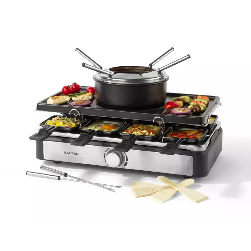 Salter EK4513VDE 2 in 1 raclette & fondueset