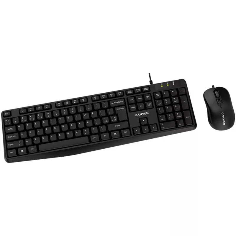 CANYON SET-1 EN bedraad toetsenbord- en muisset zwart
