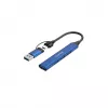 CANYON DS-02 4-in-1 USB-A/C Hub Blauw