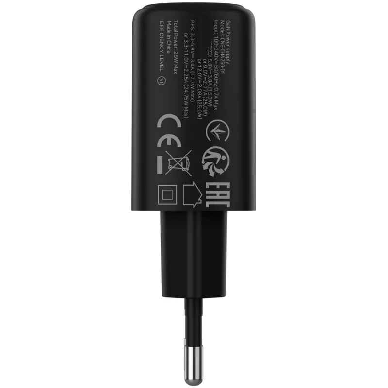 CANYON OnCharge 250 25W 1xPD EU Wandlader Zwart