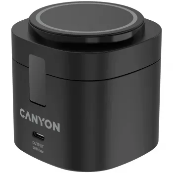 Canyon 4 in 1 draadloos oplaadstation, 30W max, afmetingen: 70x70x70,3mm, gewicht: 414g, met 1M kabel, zwart