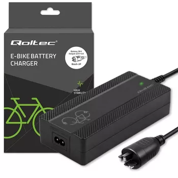 Qoltec snellader voor elektrische fiets en e-scooter 36V | 42V | 4A | Bosch-stekker + netsnoer