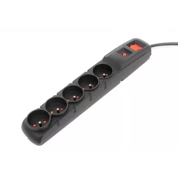 Accura Premium Crown overspanningsbeveiliging 5 stopcontacten 5,0 m zwart