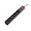 Accura Premium Crown overspanningsbeveiliging 5 stopcontacten 5,0 m zwart