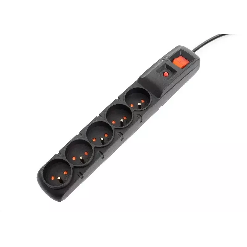 Accura Premium Crown overspanningsbeveiliging 5 stopcontacten 5,0 m zwart