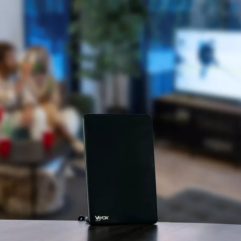 VAYOX VA0091 indoor DVB-T/T2 antenne met versterker, zwart