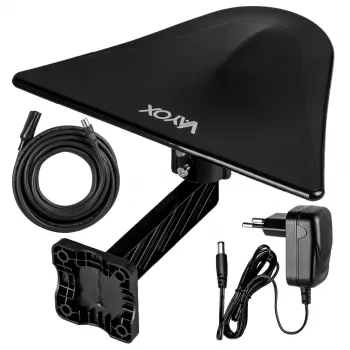 VAYOX DigiActiv VA0023 actieve externe DVB-T/T2 antenne 4G LTE VHF UHF zwart