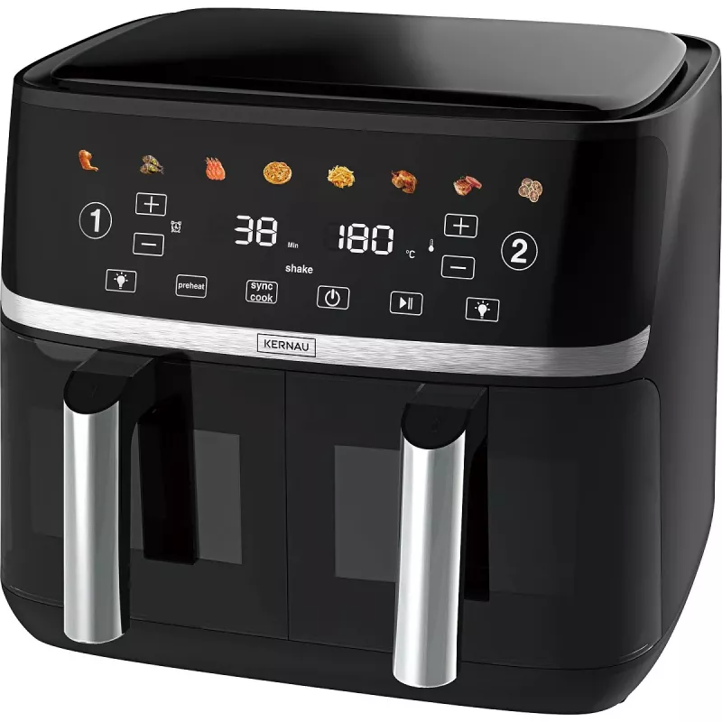 Kernau KSAF 1017 EB Duo 10.2 L zwart dual basket airfryer