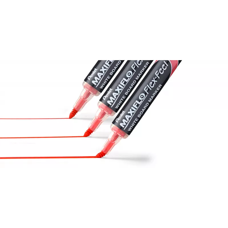 Pentel Maxiflo Flex-Feel whiteboardmarker set, gemengde kleuren, 2,0 - 5,0 mm, 4 stuks