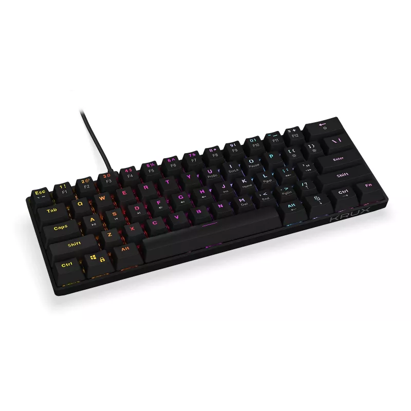 KRUX Qara 60% mechanisch gamingtoetsenbord, Outemu Red, zwart, KRX0137