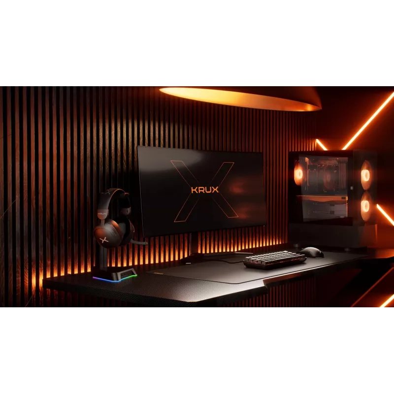 KRUX Rivt headsetstandaard met RGB-verlichting, zwart (KRXG003)