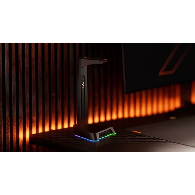 KRUX Rivt headsetstandaard met RGB-verlichting, zwart (KRXG003)