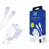 3MK Hyper Charger PD 25W + 1x USB-C naar USB-C kabel
