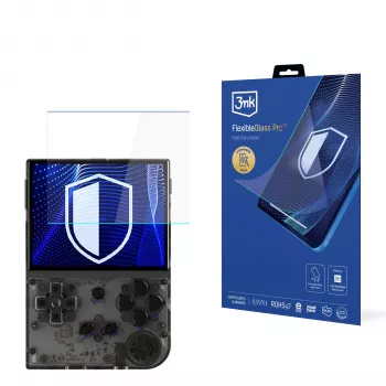 3MK PROTECTION FlexibleGlass Pro-displayschermfolie voor Anbernic RG35XX (3,5 inch) - 0,3 mm hybrideglas, 7H-hardheid, oleofobe coating, blaasvrij
