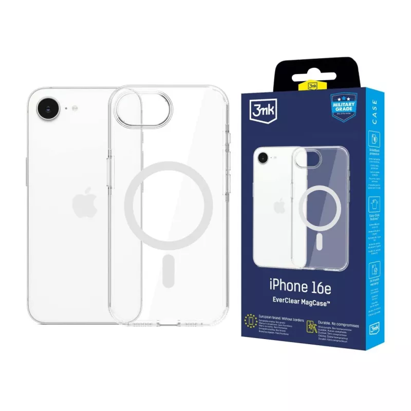 Apple iPhone 16E 3mk EverClear MagCase transparante achterkantcover