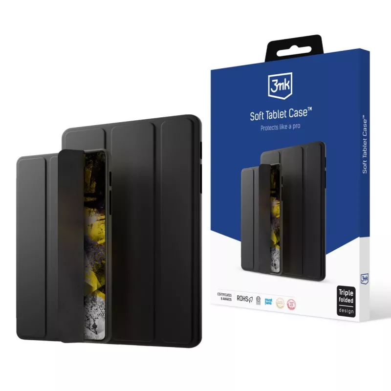 3MK Soft Tablet Case voor Samsung Galaxy Tab S10 FE+ - tot 15 inch, zwart