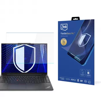 3MK PROTECTION FlexibleGlass Pro displaybeschermfolie voor Lenovo ThinkPad E16 Gen 1/2/3 (16 inch, 16:10, hybrideglas, 7H hardheid, 0,3 mm, anti-vingerafdruk, blaasvrij)