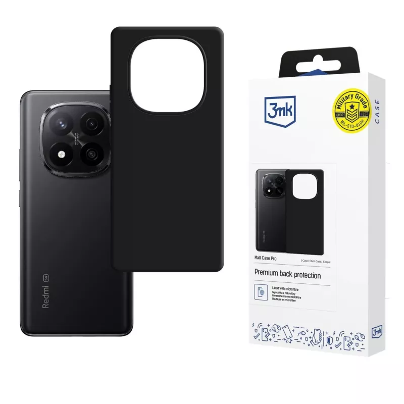 3MK Matt Case Pro voor Xiaomi Redmi Note 15 Pro+ 5G - zwart