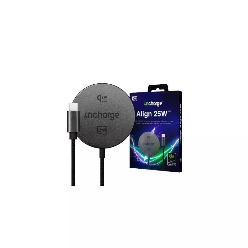 3mk incharge Align Qi2.2 25W voor Apple zwart