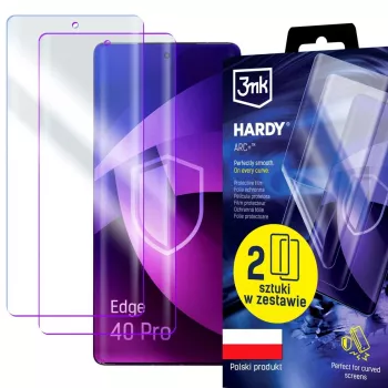 3MK PROTECTION Motorola Edge 40 Pro 5G Hardy ARC+ schermbescherming (2-pack) - transparante flexibele folie