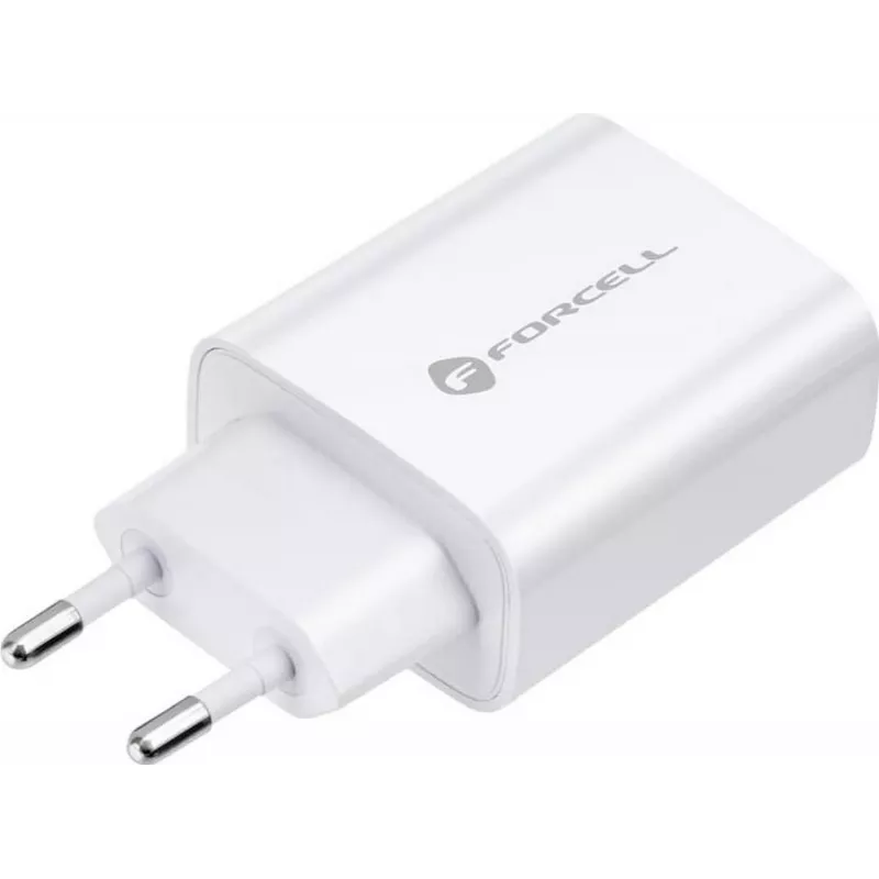FORCELL F-ENERGY TFK-TC-20WPD USB-C-voeding met USB-C-naar-Lightning-kabel, 20W PD QC4.0, 3A, wit