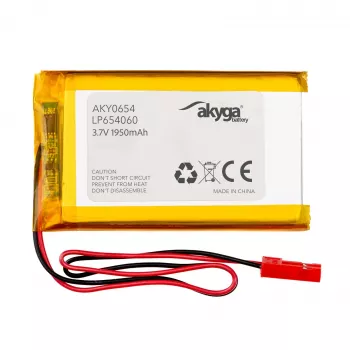 Akyga AKY0654 LP654060 Li-Po-accu 3,7 V 1950 mAh, PCM, JST 2,54 2-polig, 150 mm