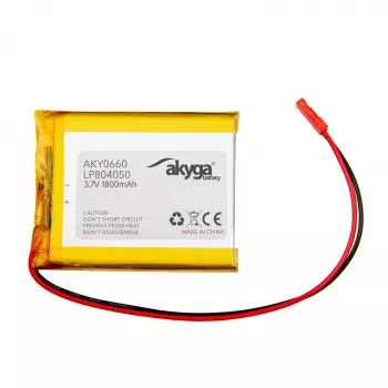 Akyga AKY0660 LP804050 Li-Po-accu 3,7 V 1800 mAh, PCM, JST 2,54 2-polig, 150 mm