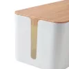 MOZOS KBO-LW-WOOD bamboe kabelmanagementbox voor stekkerdozen, natuurlijk hout