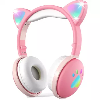 MOZOS KID DOG draadloze kinderhoofdtelefoon roze