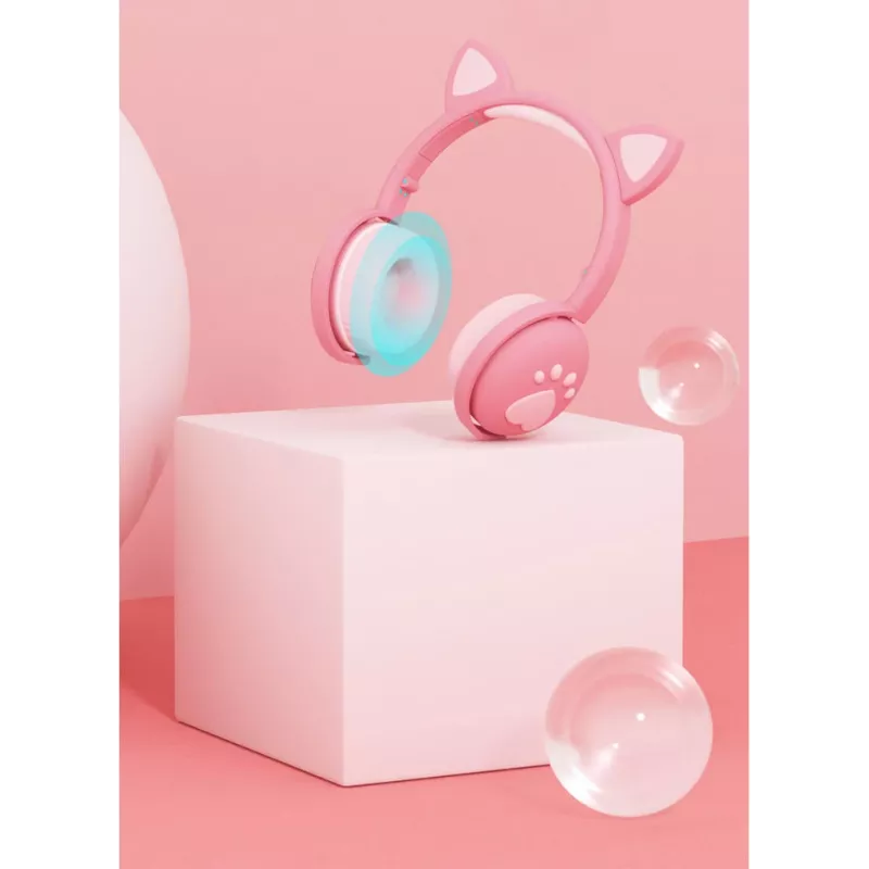 MOZOS KID DOG draadloze kinderhoofdtelefoon roze